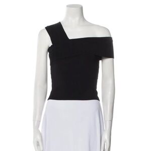Alice + Olivia - Asymmetrical Short Sleeve Crop Top Size: S